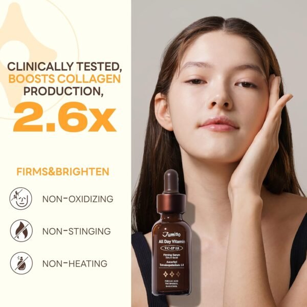 JUMISO All Day VC-IP 1.0 Firming Serum 30ml, 1.01 fl oz, Boosting Collagen, Reducing fine lines, Aronia Extract, Bakuchiol, Panthenol - Image 4