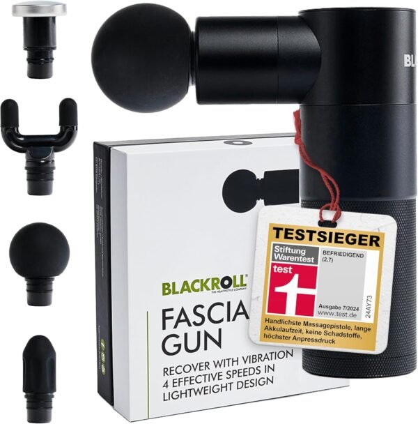 BLACKROLL - Handheld FASCIA Muscle Massage Gun, Deep Tissue Vibrating Massager for Athletes, Exercise, and Recovery to Release Tension in Muscles and Fascia, Aluminum Handheld Electric Body Massager - Image 2