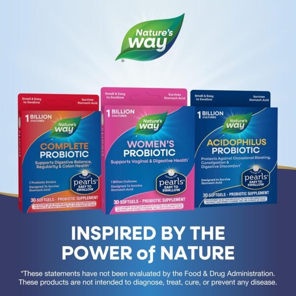 Nature's Way Women's Probiotic Pearls, Supports Vaginal and Digestive Health*, 1 Billion Live Cultures, No Refrigeration Required, 30 Softgels (Packaging May Vary) - Image 8