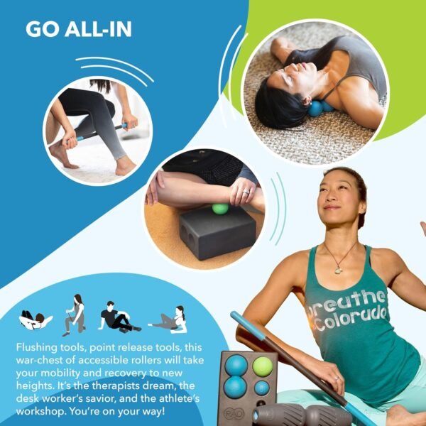 RAD All in 7-in-1 Foam Roller Set - Myofascial Release Kit - Includes Massage Roller Stick, Foam Roller, Yoga Block, Peanut Roller Ball Massager, Massage Balls - Massage Tools for Mobility & Recovery - Image 4