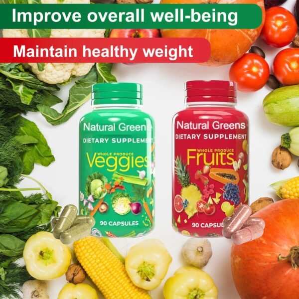 NATURAL GREENS Fruits and Veggies Supplement | Organic Fruits and Veggies for Women, Men and Kids | 180pcs Vitamin Supplement for Green Bay Packers Family to Boost Overall Health - Image 5