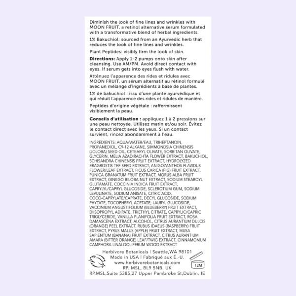 HERBIVORE Bakuchiol Retinol Alternative - Bakuchiol + Peptides, Smooths Skin, Reduces Fine Lines, Wrinkles & Puffiness, Plant-based, Vegan, Cruelty-free - Image 9