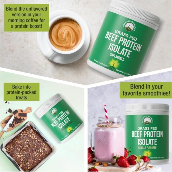 Grass Fed Beef Protein Powder - Lactose Free Great Tasting Beef Protein Isolate. Complete Animal Based Non Dairy Paleo Carnivore Supplement for Prime Muscle Building. No Whey. Vanilla Flavor - Image 7