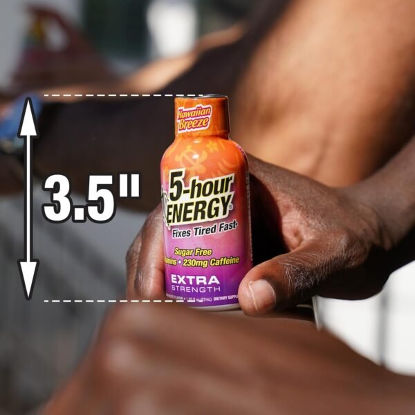 5-hour ENERGY Extra Strength Energy Shot, Hawaiian Breeze Flavor (1.93 oz. - 24 Count) Zero Calories & Sugar-Free 230 mg Caffeinated Energy Shot, Amino Acids & B Vitamins, Dietary Supplements - Image 9