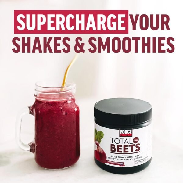 Force Factor Total Beets Drink Mix Superfood Powder with Nitrates to Support Circulation, Blood Flow, Nitric Oxide, Energy, Endurance, and Stamina, Cardiovascular Heart Health Supplement, 30 Servings - Image 8