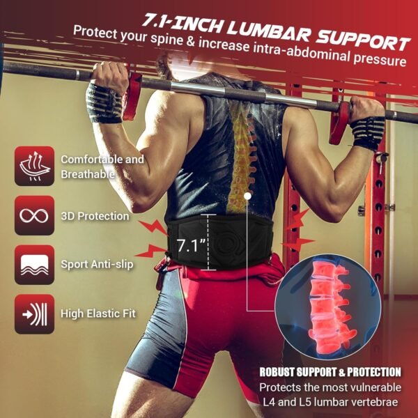 3-in-1 Weighted Pull Up Belt, Weight Lifting Dip Belt with 40.6 IN Chain & Self Locking, Weighted Gym Belt for Pull Up, Squat, Powerlifting & Deadlift, Capacity Up to 350 LBS - Image 8