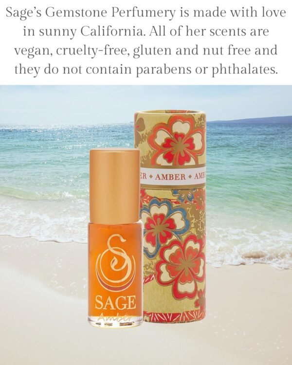 Amber Perfume Oil Roll-On by Sage- 1/8 oz, Vegan & Cruelty-Free, Earthy Scent, Amber, Blood Orange, Musk - Image 5