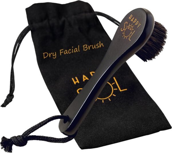 Dry Facial Brush, Exfoliating Face Brush, High Quality Beechwood, Supports Lymphatic Drainage, Natural Face Brush - Image 2