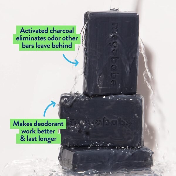 Megababe Underarm Bar Soap - Space Bar | With Detoxifying Charcoal for Odor Control | 3.5 oz - Image 3