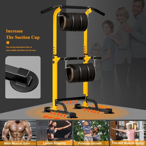 DlandHome Pull Up Bar, Power Tower Dip Bar, Pull Up Bar Free Standing with 10 Levels Adjustable Height for Home Gym Workout Equipment, Strength Training Fitness - Image 8