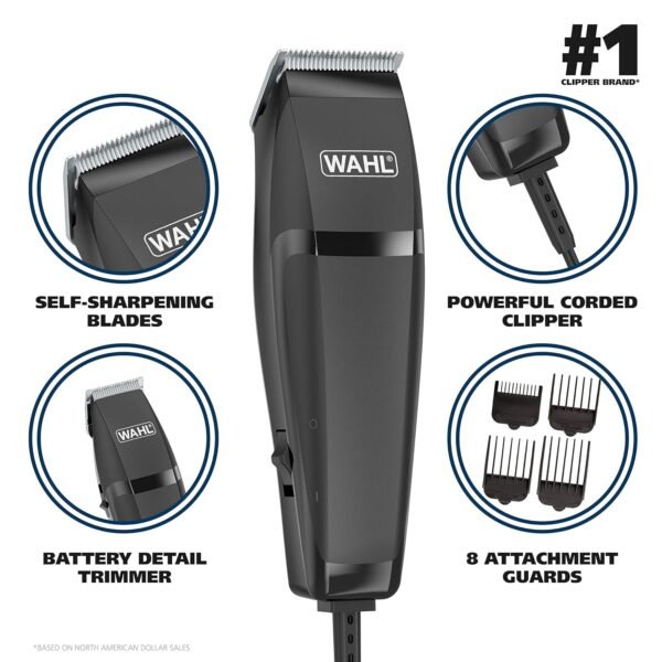 Wahl Clipper Corp Pro 14 Piece Styling Kit with Hair Clipper and Beard Trimmer for Total Body Grooming - Model 79450, Chrome - Image 4