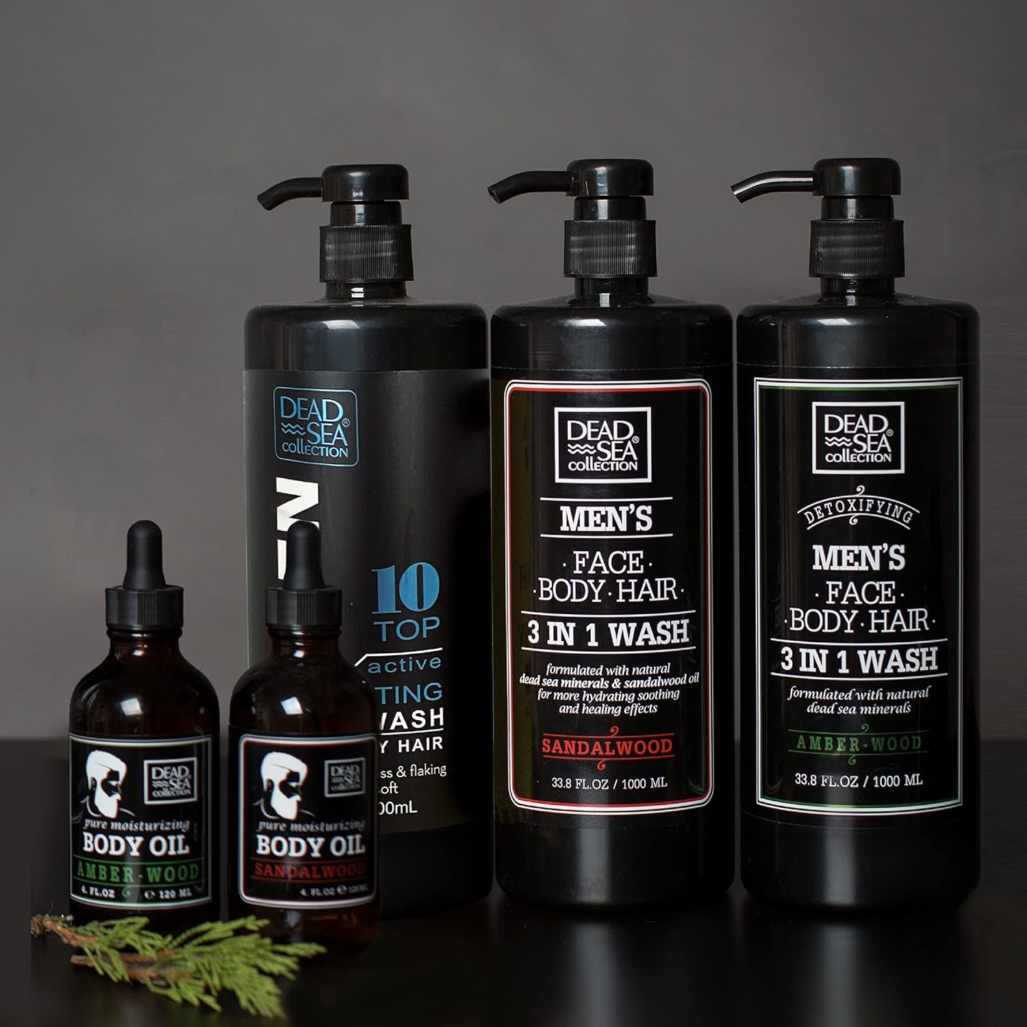 Dead Sea Collection Mens Body Wash 3 in 1 – Sandalwood Body Wash for Men – Shower Gel – Shampoo – Shower Soap for Face and Hair – Pack of 2 Bottles (33.8 Fl. Oz. Each) - Image 4