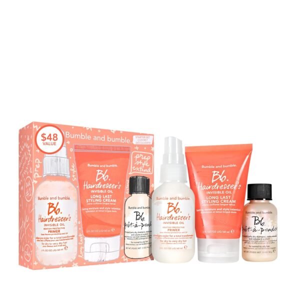 Bumble and bumble. Prep, Style, Extend Starter Set | Hairdresser's Invisible Oil Primer, Hairdresser's Invisible Oil Long Lasting Styling Cream + Prêt-à-powder Dry Shampoo - Image 2
