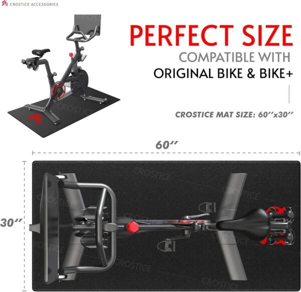 Bike Trainer Mat Compatible with Peloton Bike, for Treadmill & Row, THK 6mm, Under Mat Protect Hardwood Floor Carpet, Trainer Accessory for Indoor Stationary Exercise Bicycle - Image 5