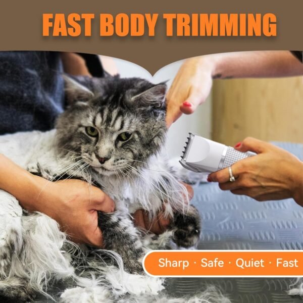 Cat Grooming Clippers Kit for Matted Hair, Bautrium 3 in 1 Electric Pet Hair Trimmer for Thick Hair, Heavy Coat Butt Shaver Cordless Cat Razor Claw Fur Trimmer for Dogs and Other Small Animals at Home - Image 8