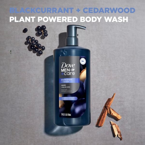 DOVE MEN + CARE Body Wash Blackcurrant to Rebuild Skin in the Shower with Plant-Based Cleansers and Moisturizers 26 Fl Oz - Image 5