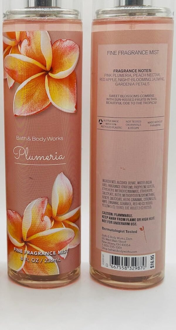 Bath and Body Works (2) Plumeria Fine Fragrance Mists-8 oz. Bottles - Image 5