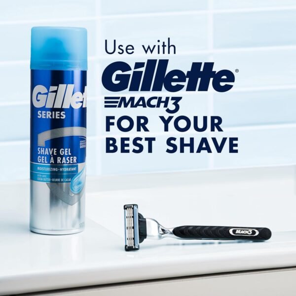 Gillette Series 3X Moisturizing Shave Gel, 6 Count, 7oz Each, Lubrication to Protect Against Irritation, Blue-White, 7 Ounce (Pack of 6) - Image 8