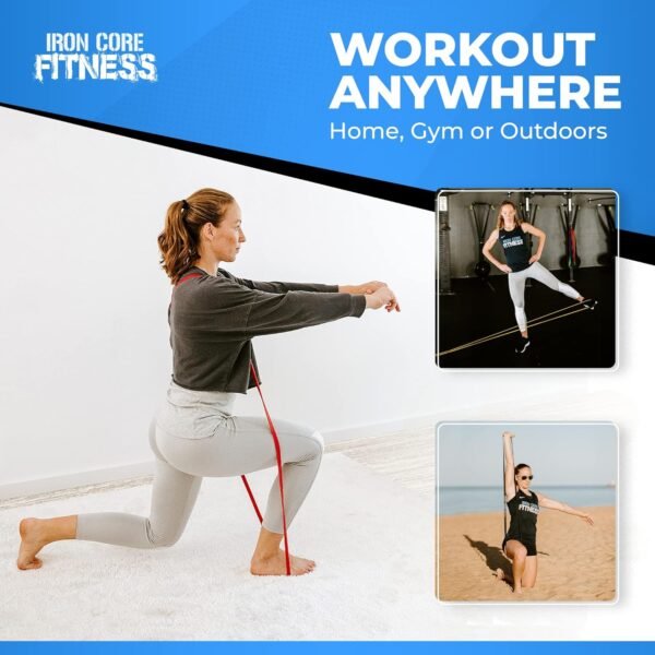 Pull Up Assistance Resistance Bands by Iron Core Fitness- Strength Power Flexibility Training at Home or Gym. Ebooks and Workout Chart Included. - Image 5