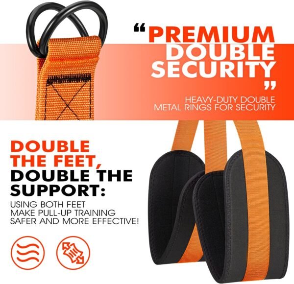 Pull Up Assistance Bands, Heavy Duty Resistance Band for Pull Up Bar, Adjustable Weight/Size with Fabric Feet/Knee Rest, Bands for Pull Up Assist for Strength Training, Patented Pull Up Assist Band - Image 8