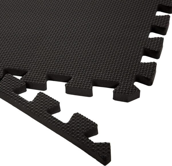Interlocking EVA Foam Floor Tiles for Home Gym, Yoga Mat, Workout Equipment, or Child's Play Surface - Set of 6, (Black) by Stalwart - Image 2