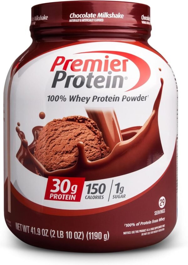 Premier Protein Protein Powder, 30g Protein, 1g Sugar, No Soy Ingredients, Gluten Free, Chocolate Milkshake, 29 Servings, 41.9oz - Image 2