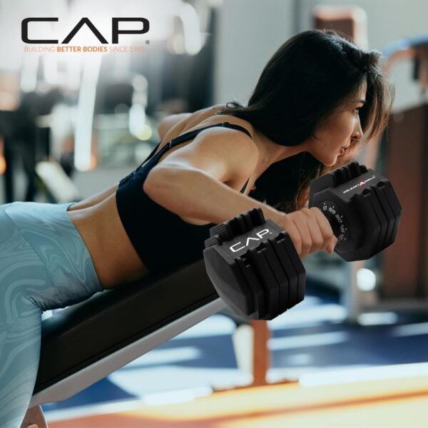 CAP Barbell ADJUSTABELL Adjustable 55 lb Hex Dumbbell Weights - Pairs | Multiple Handle Options - Image 7
