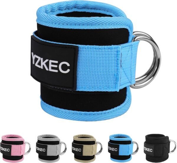Ankle Strap for Cable Machine Attachments and Resistance Bands with D-Rings,Adjustable Neoprene Padded Ankle Cuff for Leg Extensions,Glute Workouts,Gym for Women and Men - Image 2