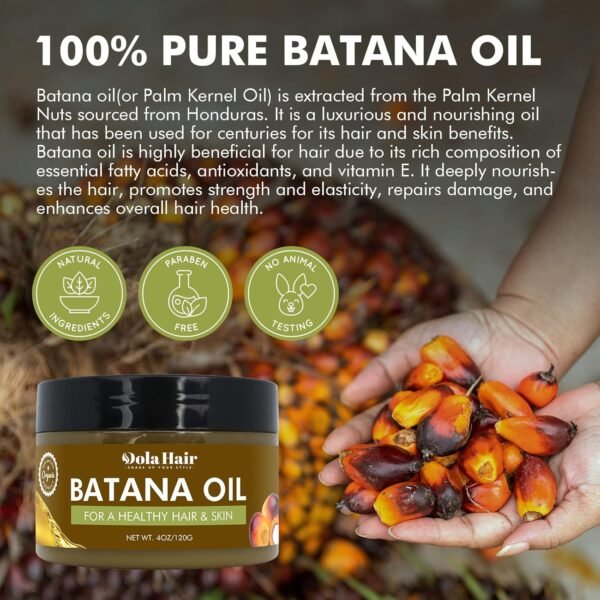 Batana Oil for Hair Growth Organics 100% Natural Pure Batana Hair Oil Batana Oil Nourishes Damaged Hair raw Batana Butter Prevent Hair Loss Natural Hair Growth Oil and Conditioner - Image 3