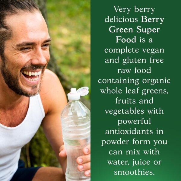 Berry Greens Superfood Powder, Organic Green Powder with Enzymes, Probiotics, Antioxidants, and Vitamins, Vegan Green Juice Mix, 240 Grams - Image 5