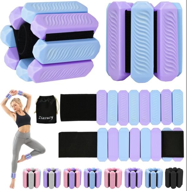 Ankle and Wrist Weights for Women, Adjustable Weights Set of 2 (1Lb Each), for Walking, Yoga, Dance, Gym - Image 2