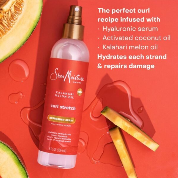 SheaMoisture Curl Stretch Refresher Spray Kalahari Melon Oil and Marula Oil Between Wash Style Stretcher Boosts Hydration, Fights Humidity and Frizz with Hyaluronic Serum 8 Fl Oz - Image 5