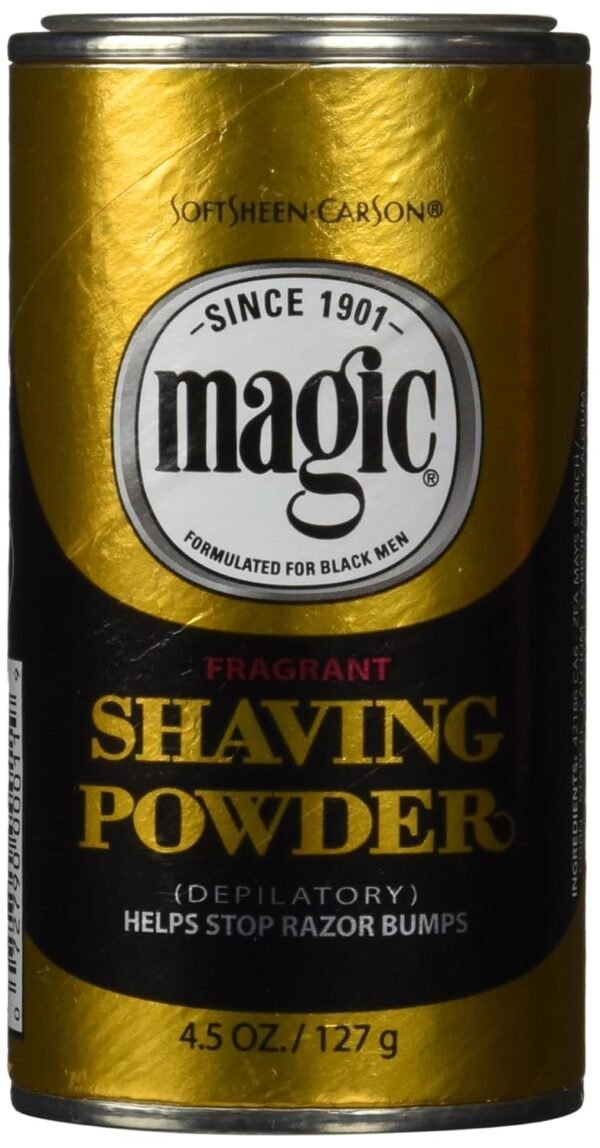 SoftSheen-Carson Magic Razorless Shaving for Men, Magic Shaving Powder with Fragrance, Coarse Textured Beards, Formulated for Black Men, Depilatory, Helps Stop Razor Bumps, Since 1901, 4.5 oz - Image 2