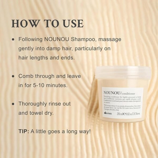 Davines NOUNOU Conditioner, Hydrating Deep Conditioner for Bleached, Permed, Relaxed, Damaged Or Very Dry Hair, Replenishes Chemically Processed Hair - Image 5
