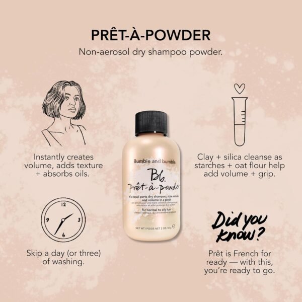 Bumble and bumble. Prep, Style, Extend Starter Set | Hairdresser's Invisible Oil Primer, Hairdresser's Invisible Oil Long Lasting Styling Cream + Prêt-à-powder Dry Shampoo - Image 8