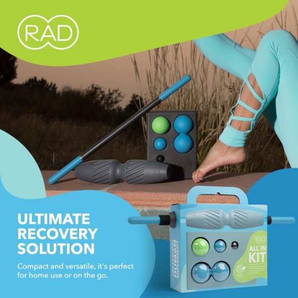 RAD All in 7-in-1 Foam Roller Set - Myofascial Release Kit - Includes Massage Roller Stick, Foam Roller, Yoga Block, Peanut Roller Ball Massager, Massage Balls - Massage Tools for Mobility & Recovery - Image 6