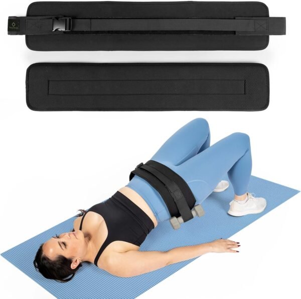 Hip Thrust Belt for Glute Workout Equipment - Adjustable, Durable, Slip-Resistant, Supports 100lbs - Compatible with Dumbbells, Kettlebells & Plates - Portable & Perfect for Home Booty Exercises - Image 9