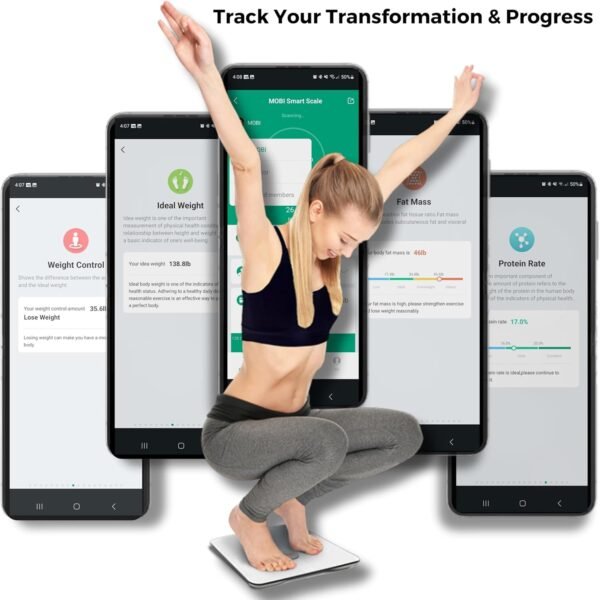 MOBI Connect Smart BMI Wi-Fi Total Body Composition Scale with App Analysis, Wireless Weight Scale, Easy Body Fat Measurement and Provide Quick Analysis for Your Health, Workout Progress, and Diet - Image 7