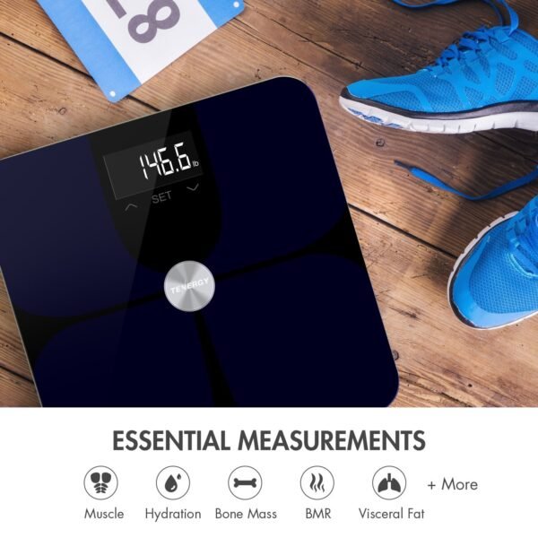 Tenergy Vitalis Body Fat Scale, High Precision Smart APP Scale, BMI Scale, Wireless Bluetooth Body Scale with Large Display, Digital Weight Scale Max Weight 400 LBS, Compatible w/iOS/Android - Image 3