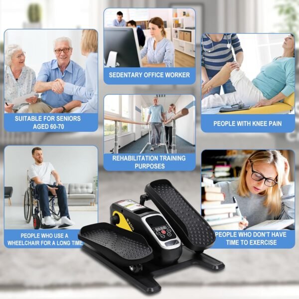 Under Desk Elliptical Elliptical Leg Exercisers for Seniors Quiet Portable Elliptical Machine Exerciser with Remote Control and 12 Adjustable speeds Pedal Exerciser - Image 4
