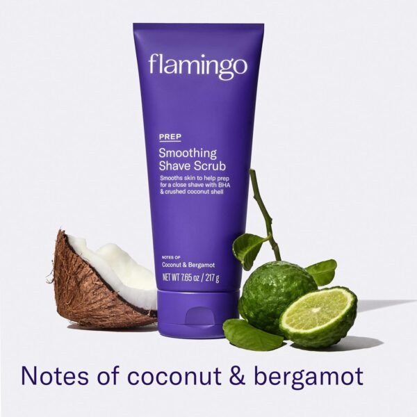 Flamingo Shaving Prep and Post Care Set for Women - Smoothing Shave Prep Scrub and Soothing Post Shave Serum - Glow Shave Collection - Image 7