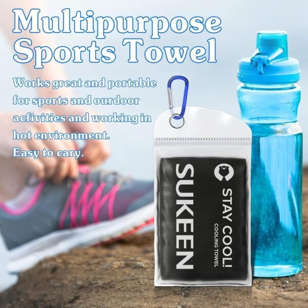 Sukeen Cooling Towels for Neck and Face, 4 Pack Cooling Towels for hot Weather (40"x12"), Cooling Rags for Yoga, Sport, Running, Workout,Gym, Camping, Fitness, Workout & More Activities - Image 7