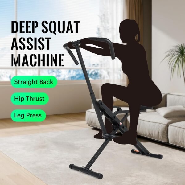 Leikefitness Squat Assist Trainer for Leg Fitness Machine for Home Gym Squat Machine, 2 in 1 Ride & Rowing Machine for Botty Glutes Butt Thighs - Image 3