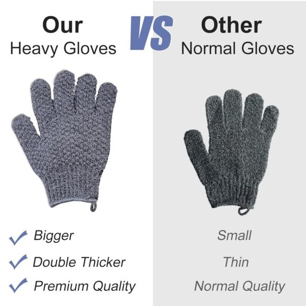 Yiclick Heavy Exfoliating Gloves, Exfoliating Body Scrubber for Bath Shower Exfoliation, Body Scrub Exfoliator for Dead Skin Remover, Exfoliate Sponge Loofah Washcloth Mitt Men Women - Image 7