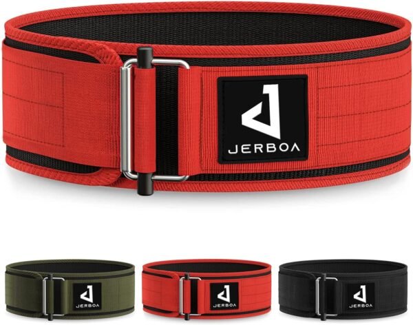 JERBOA Quick Self-Locking Weight Lifting Belts for Men and Women – Adjustable Nylon Gym Weight Lifting Belt for Squat, Deadlift, Powerlifting - Ideal for Back Support & Injury Prevention - Image 2