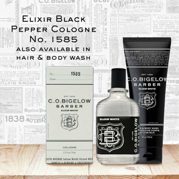 C.O. Bigelow Elixir White Cologne - No. 1585, 2.5 fl oz, Cologne for Men, Modern, Fresh, Refined Clean Citrus & Peppery Wood, Masculine Perfumes for Men - Image 6