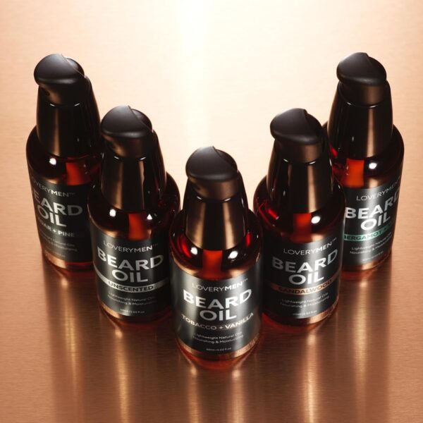 Deluxe Beard Oil for Men - Sandalwood, Tobacco Vanilla, Bergamot Sage, Cedar Pine, Unscented Fragrances, Natural Mens Beard Oil Kit With Argan & Jojoba Oil, Beard Softener Grooming Mens Beard Care - Image 9