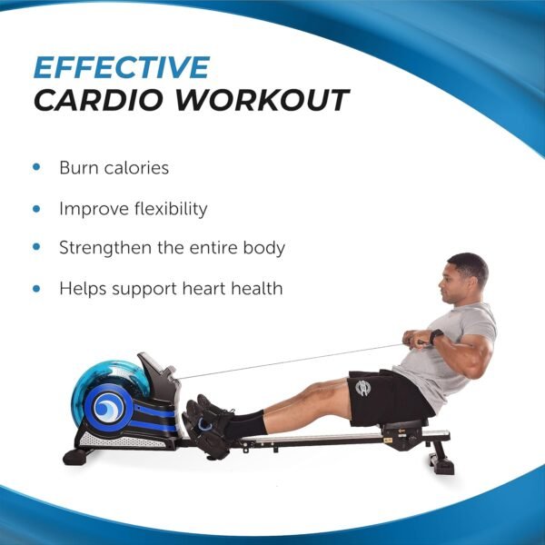 Stamina Inmotion Rower Compact, Efficient Cardiovascular Rowing Machine Smooth Adjustable Tension - Image 5