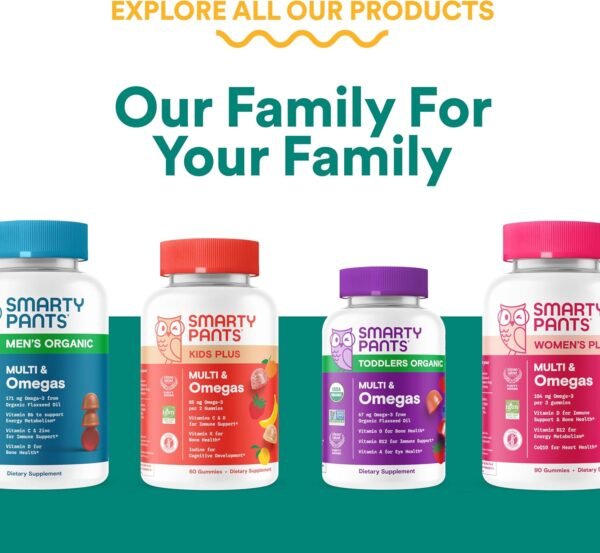 SmartyPants Organic Prenatal Vitamins for Women, Multivitamin Gummies: Probiotics, Biotin, Methylfolate, Omega 3 (ALA), Vitamin D3, C, Vitamin B12, B6, A, K2 & Zinc, Choline, 120 Count (30 Day Supply) - Image 11