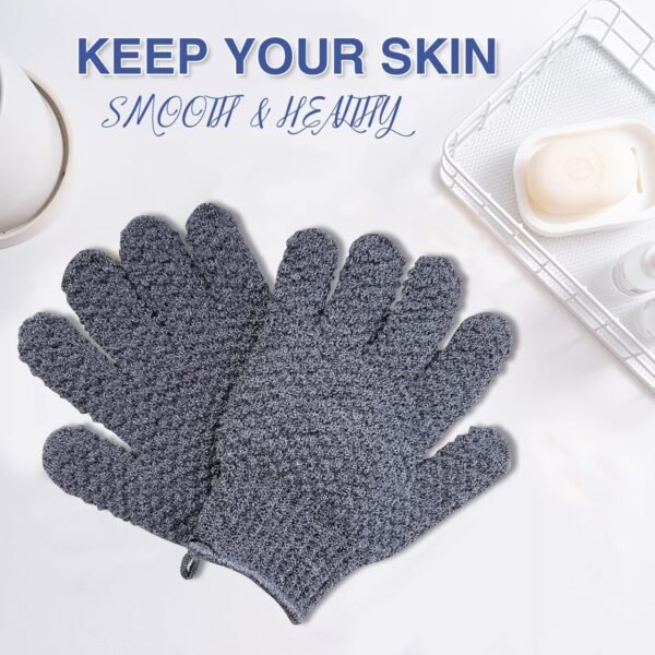 Yiclick Heavy Exfoliating Gloves, Exfoliating Body Scrubber for Bath Shower Exfoliation, Body Scrub Exfoliator for Dead Skin Remover, Exfoliate Sponge Loofah Washcloth Mitt Men Women - Image 3